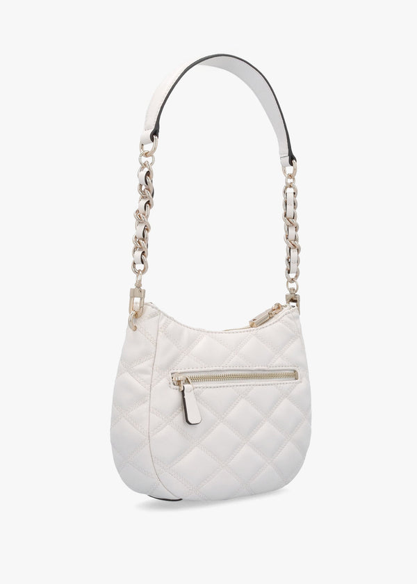 Tamsin Quilted Off White Top Zip Shoulder Bag