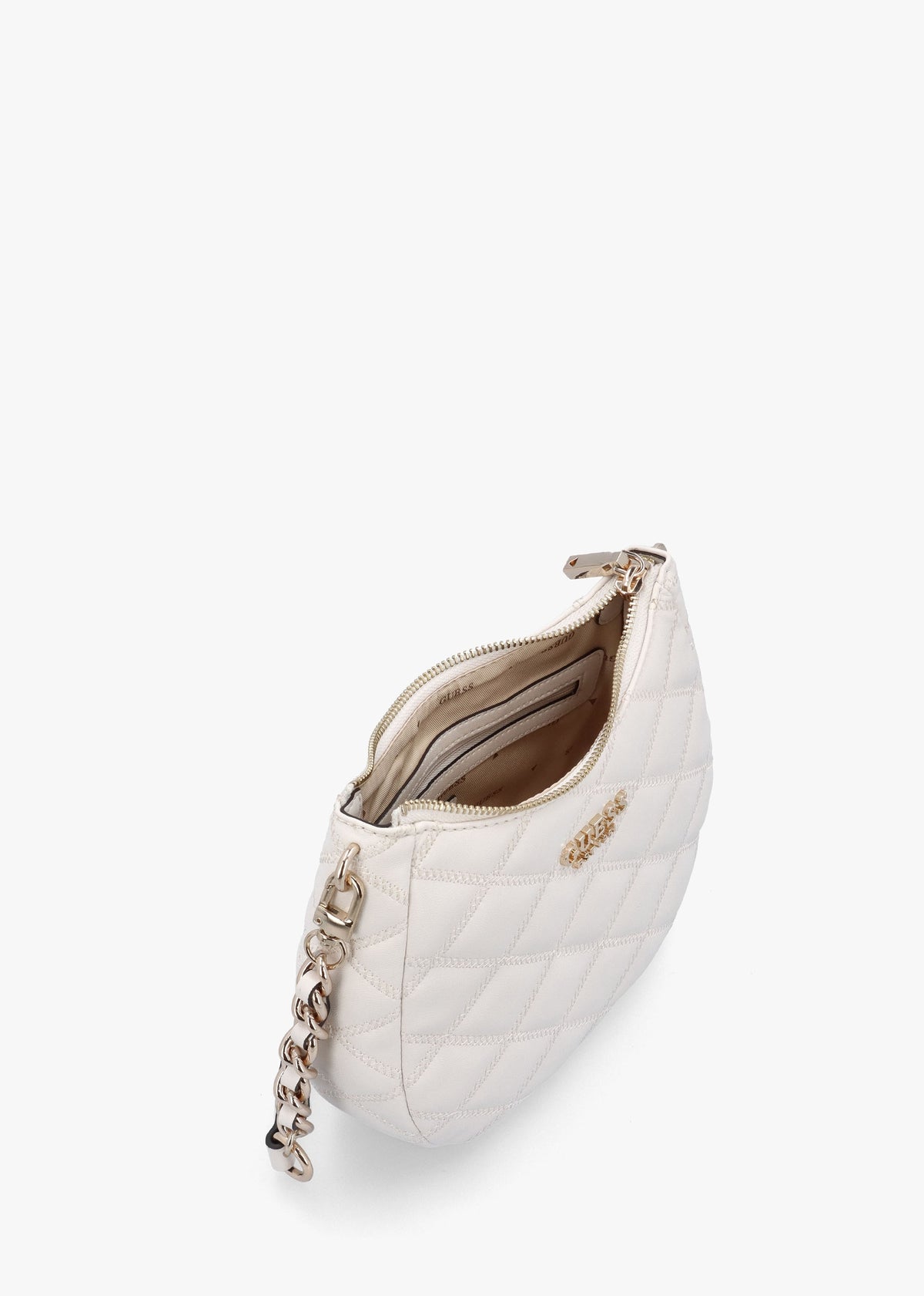 Tamsin Quilted Off White Top Zip Shoulder Bag