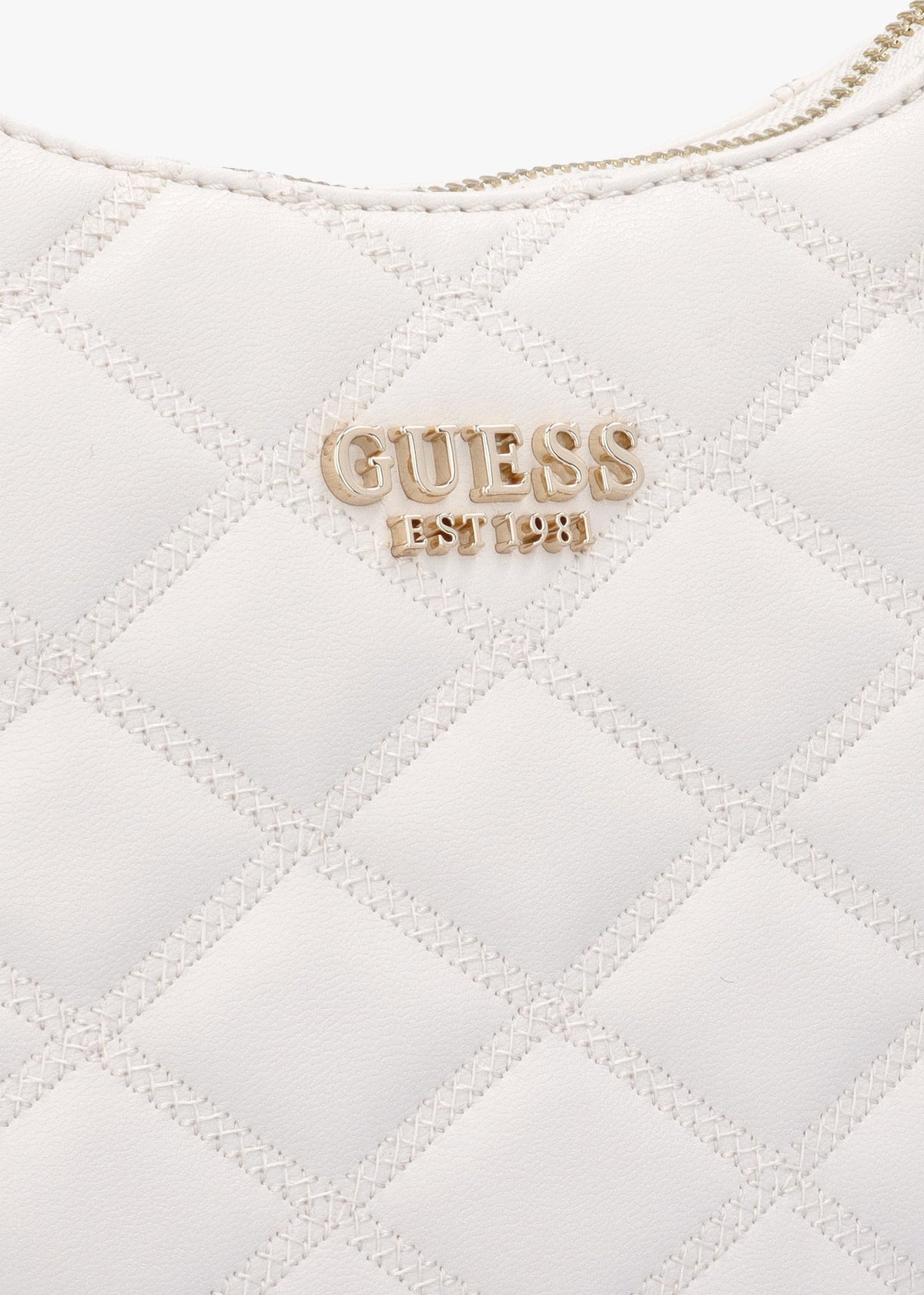 Tamsin Quilted Off White Top Zip Shoulder Bag