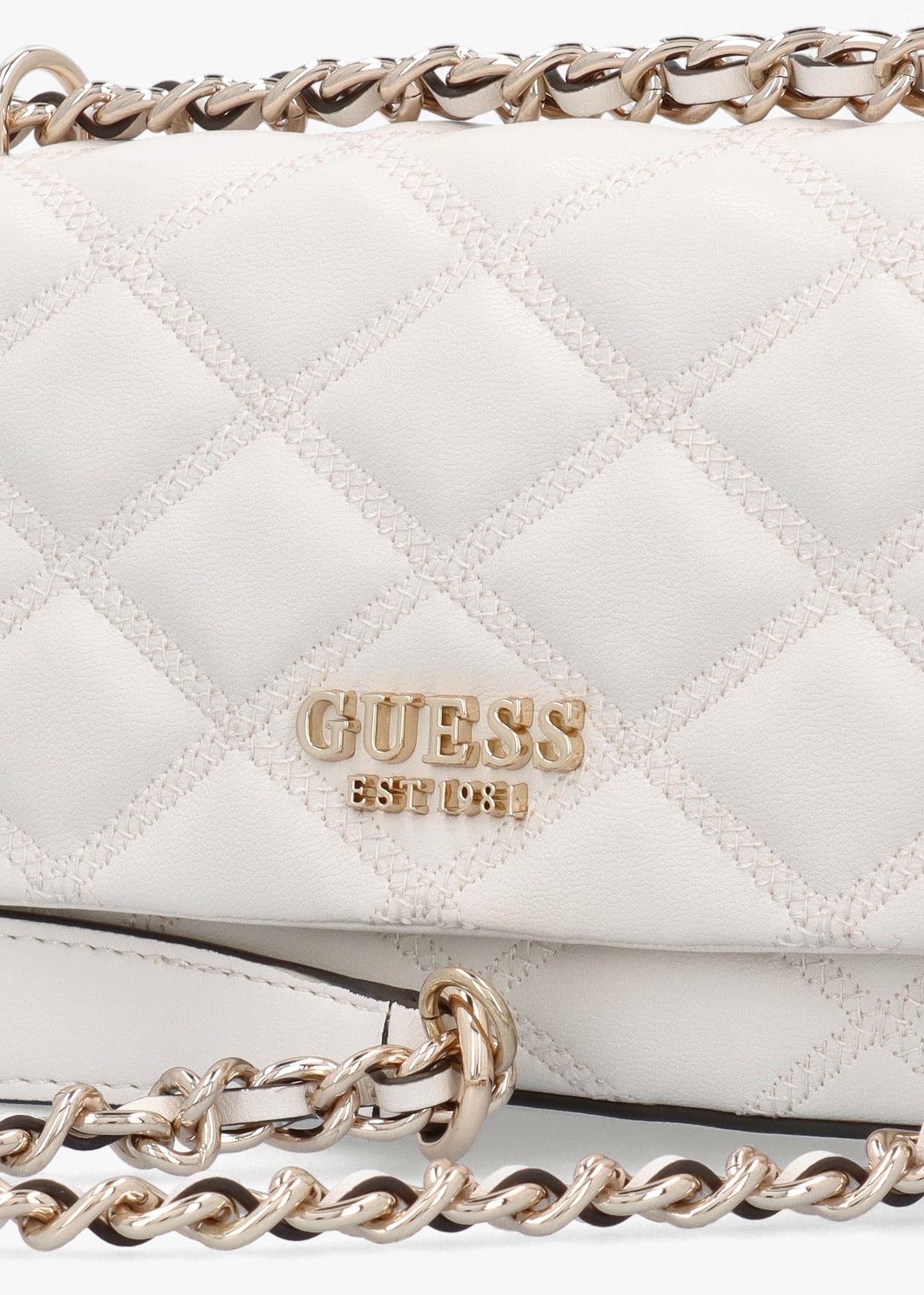 Tamsin Quilted Off White Cross-Body Bag