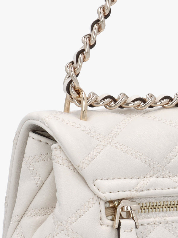 Tamsin Quilted Off White Cross-Body Bag