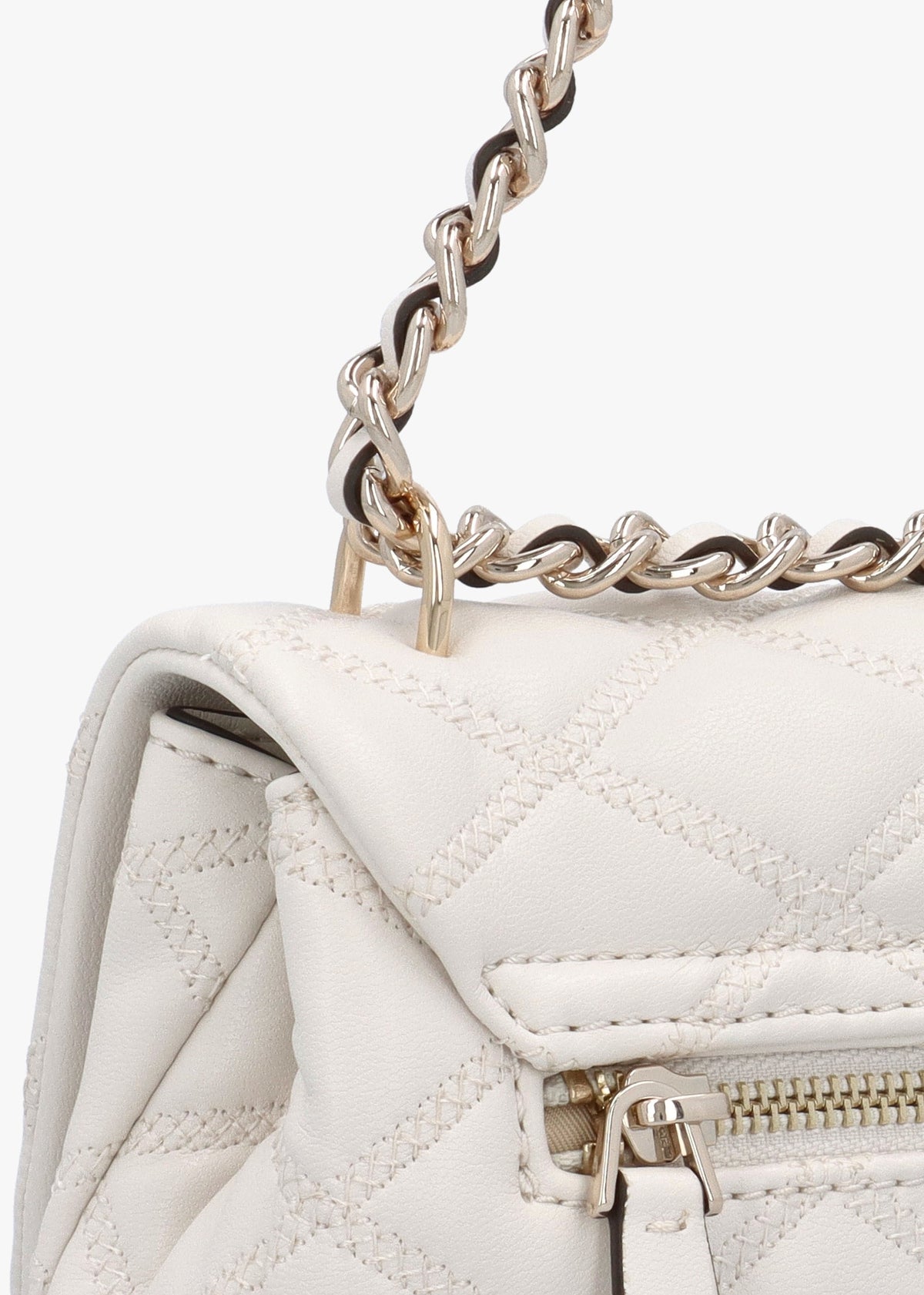 Tamsin Quilted Off White Cross-Body Bag