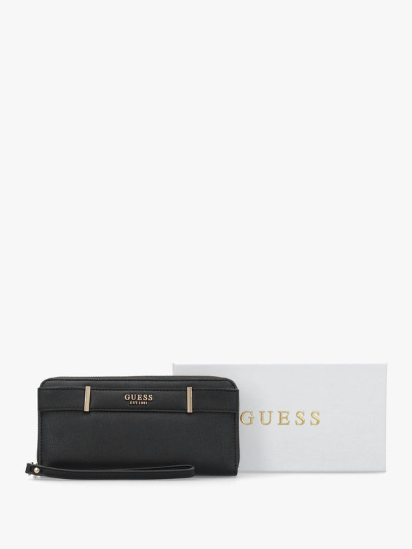 Anadela Large Black Zip Around Wallet