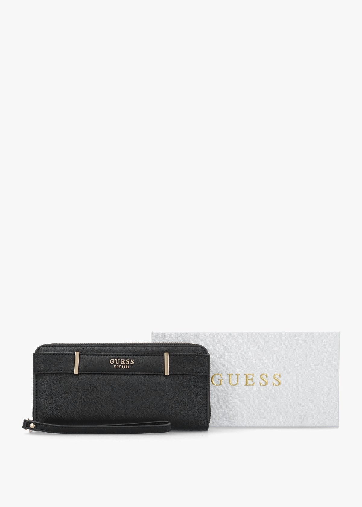 Anadela Large Black Zip Around Wallet