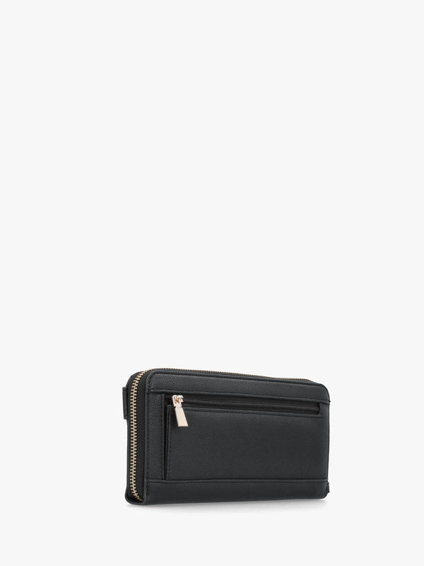 Anadela Large Black Zip Around Wallet