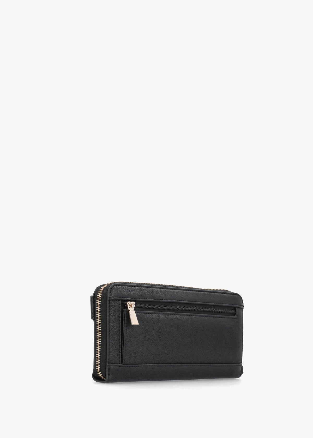 Anadela Large Black Zip Around Wallet