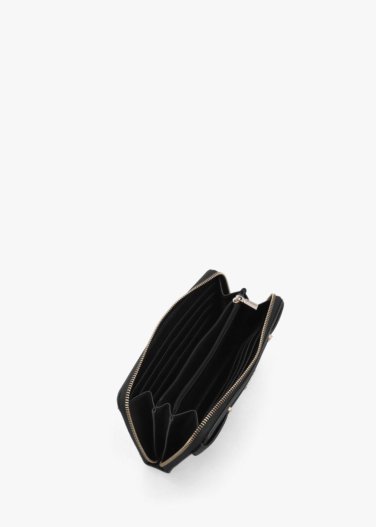 Anadela Large Black Zip Around Wallet