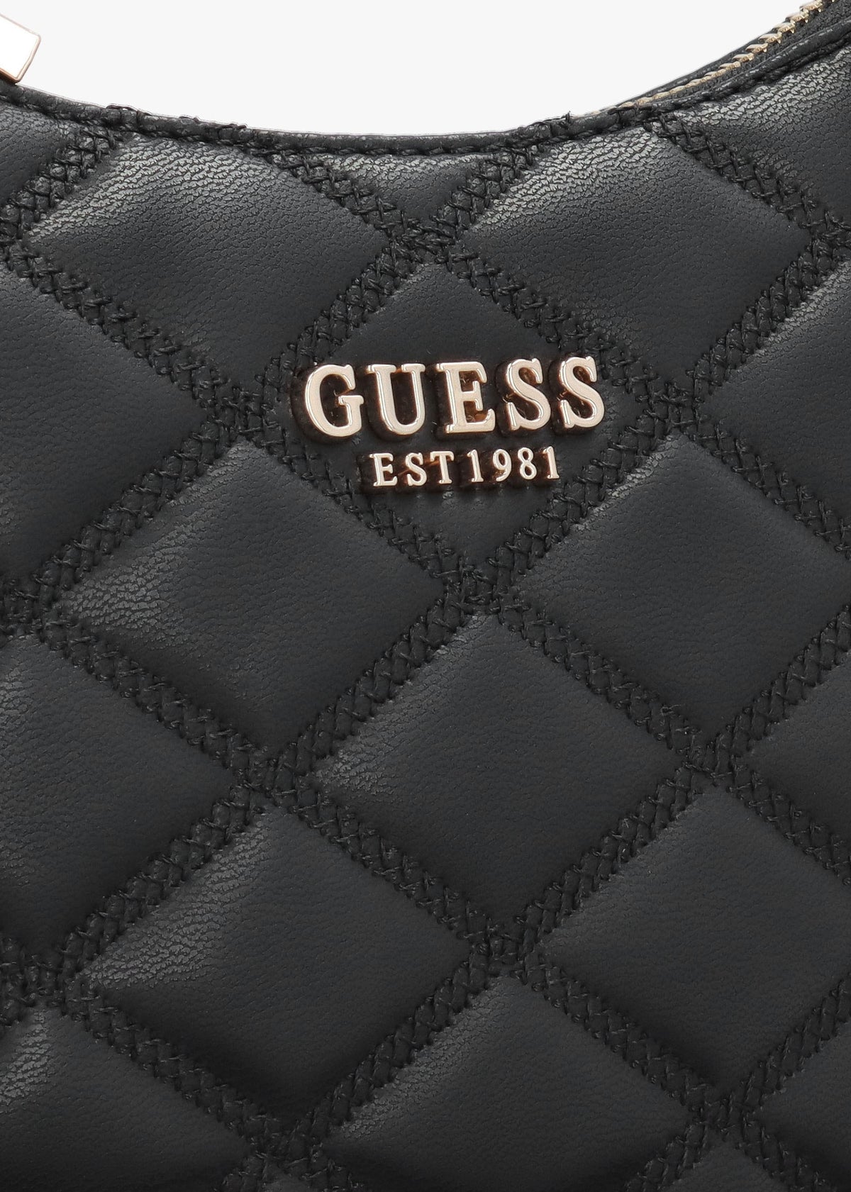 Tamsin Quilted Black Top Zip Shoulder Bag