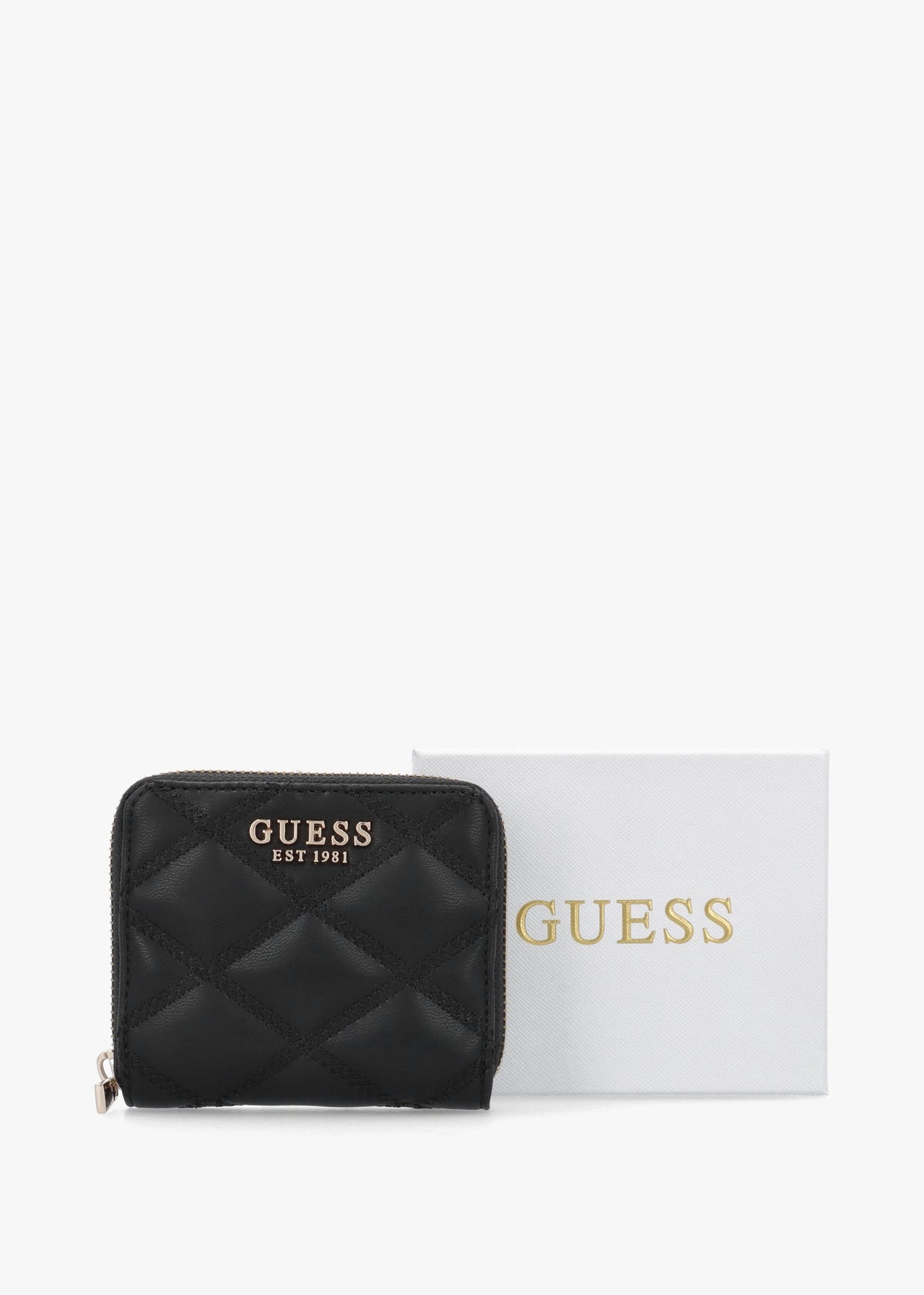 Tamsin Quilted Small Black Zip Around Purse