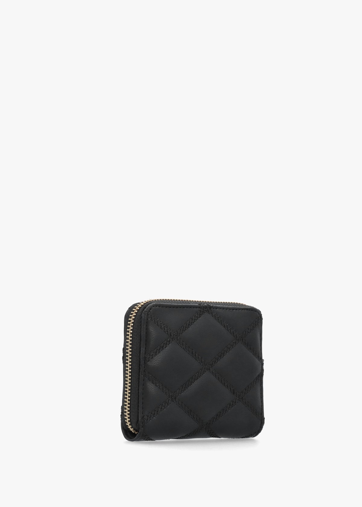 Tamsin Quilted Small Black Zip Around Purse