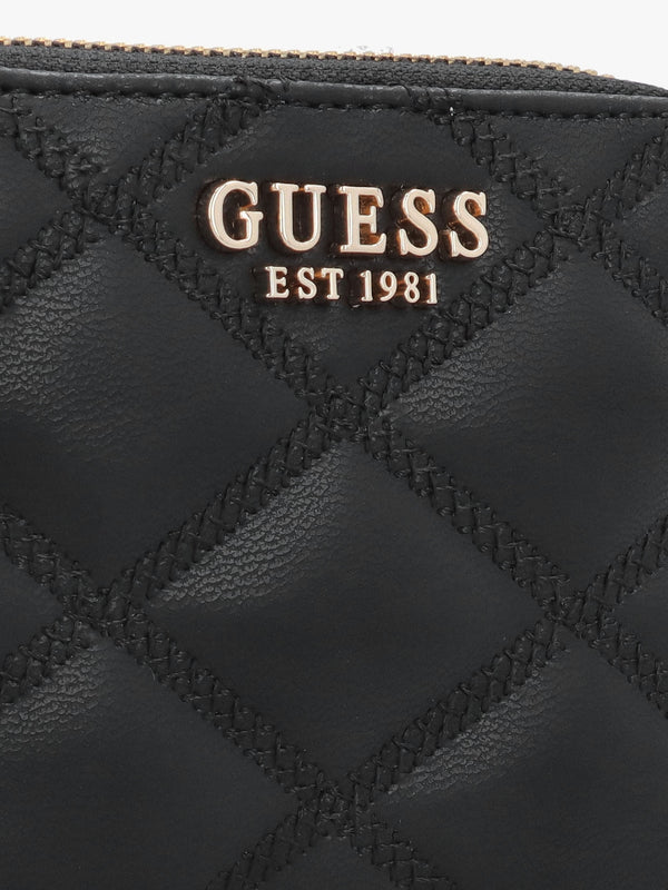 Tamsin Quilted Small Black Zip Around Purse