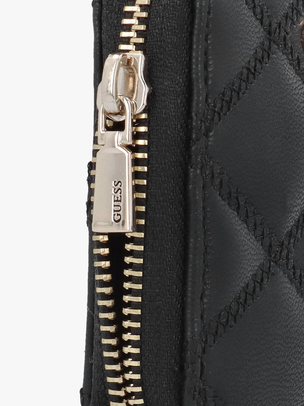Tamsin Quilted Small Black Zip Around Purse