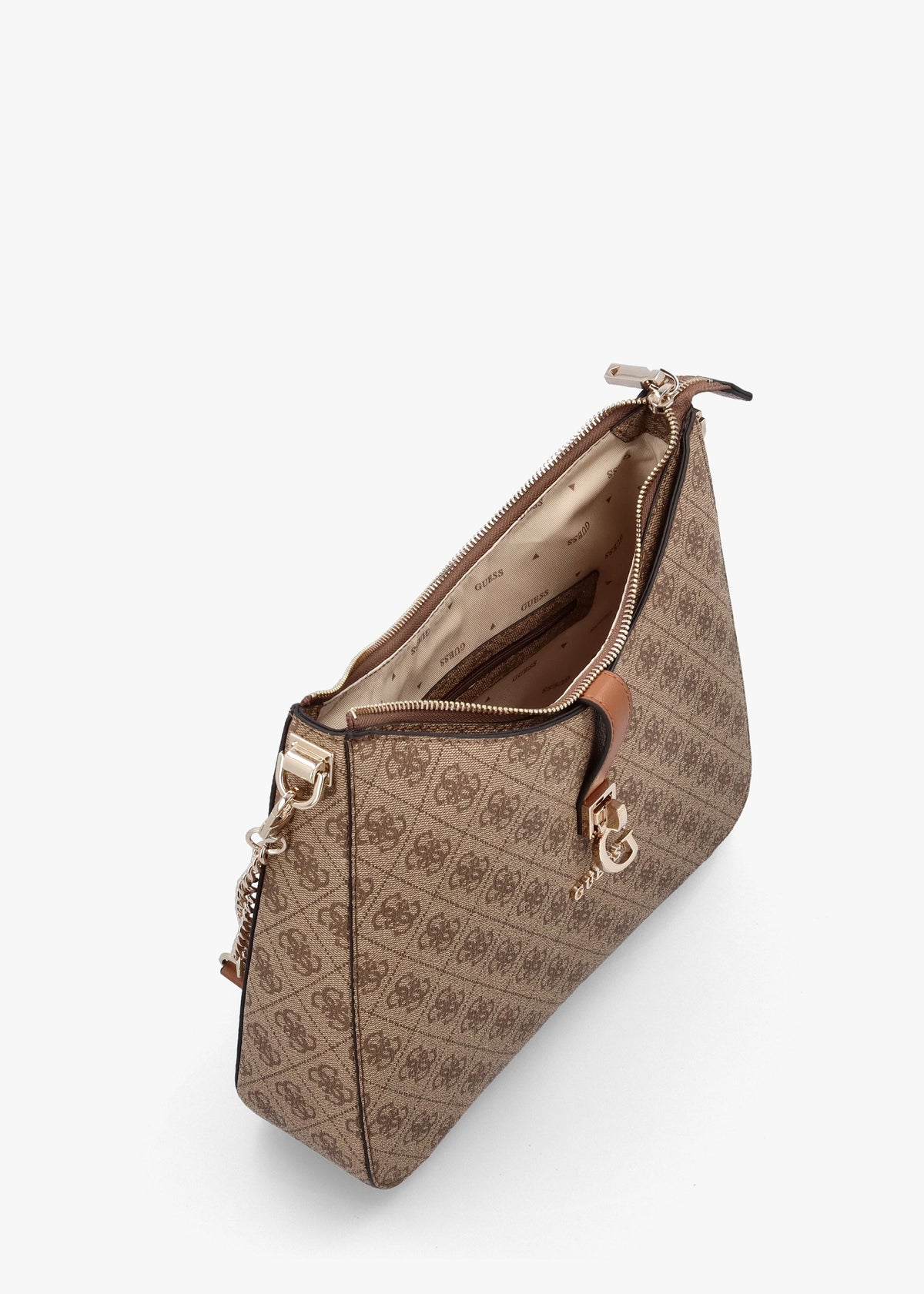 Zamira Latte Logo Hobo Shoulder Bag