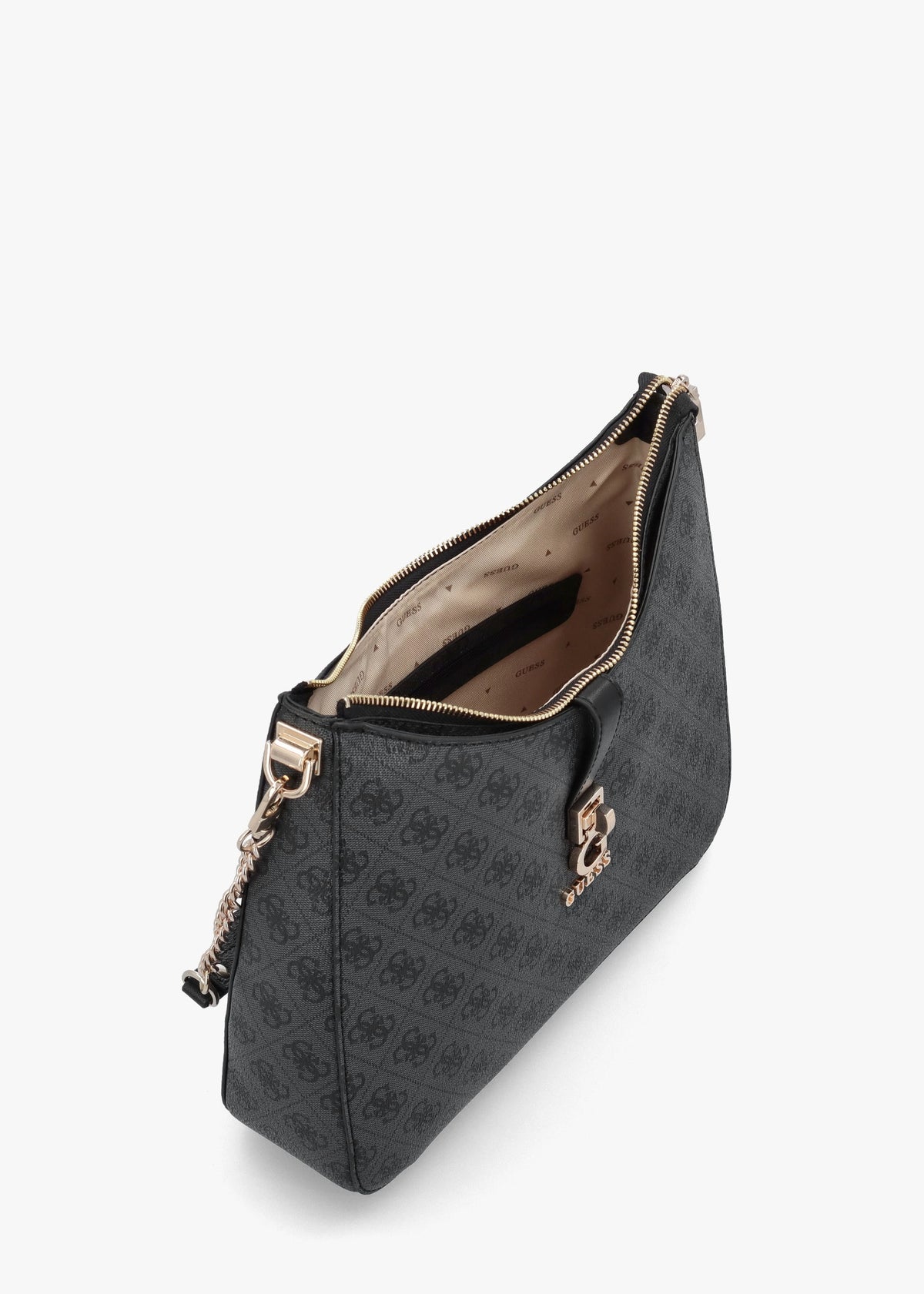 Zamira Coal Logo Hobo Shoulder Bag