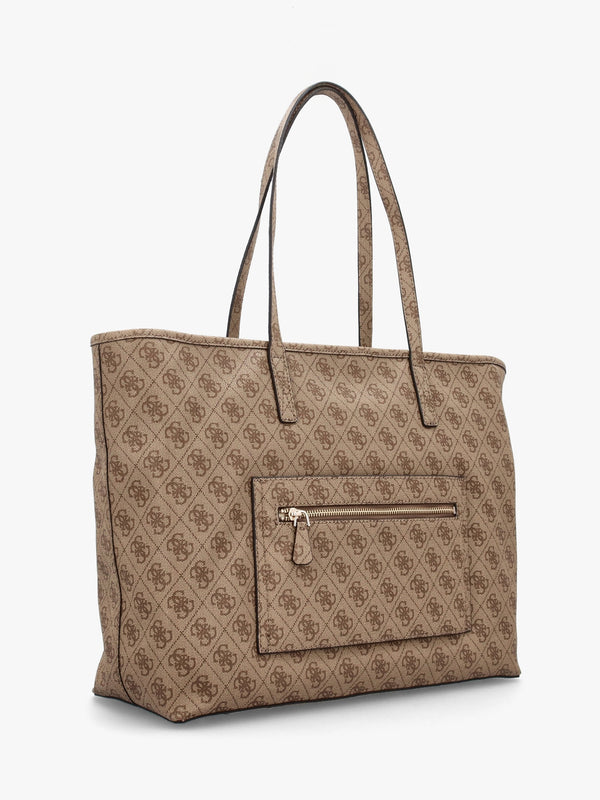 Large Power Play II Latte Logo Tech Tote Bag