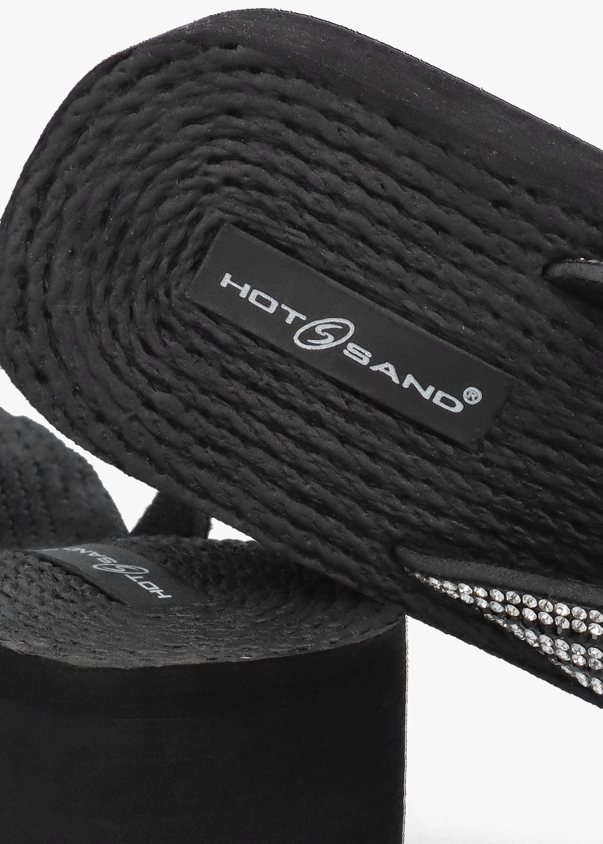 Black Diamante Toe Post Wedge Flip Flops