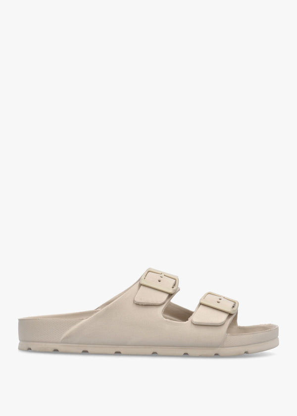 Beige Two Bar EVA Mules