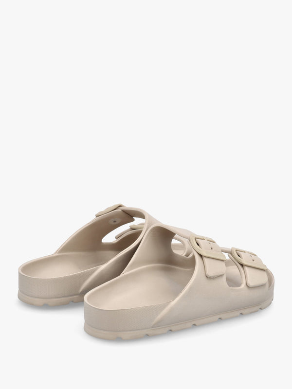 Beige Two Bar EVA Mules