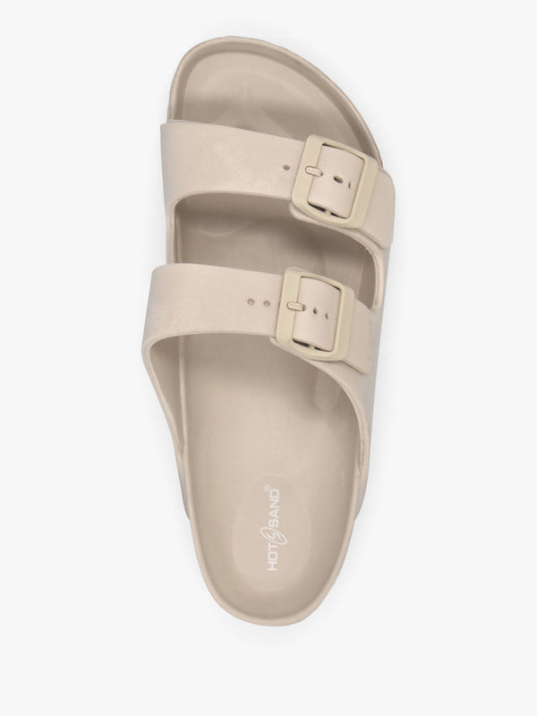 Beige Two Bar EVA Mules