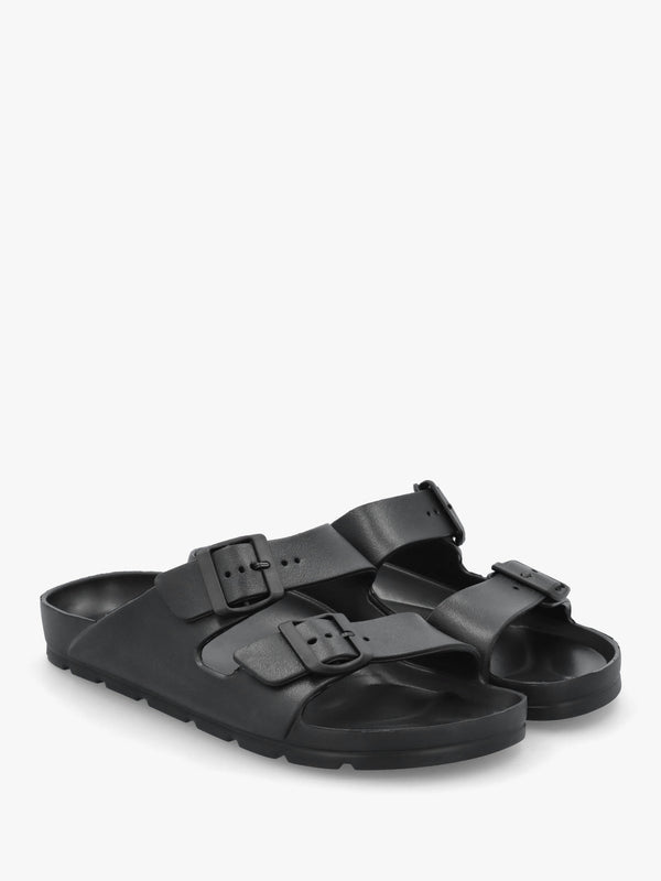 Men's Black Two Bar Mules
