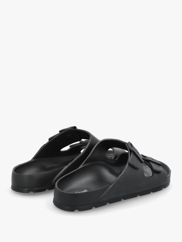 Men's Black Two Bar Mules