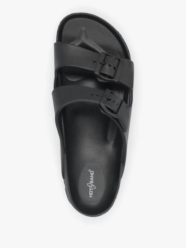 Men's Black Two Bar Mules