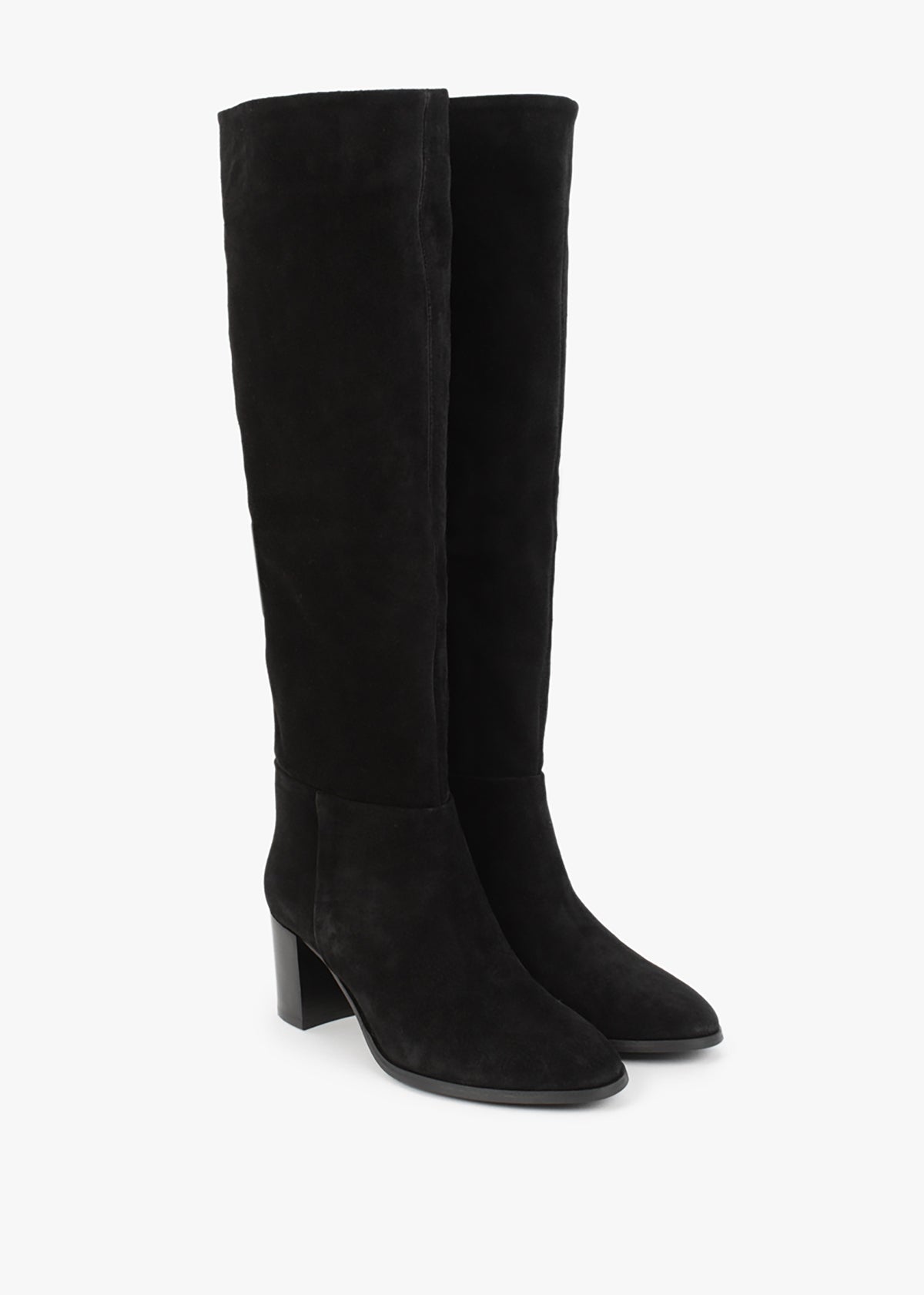 Lowlorna Black Suede Block Heel Knee Boots