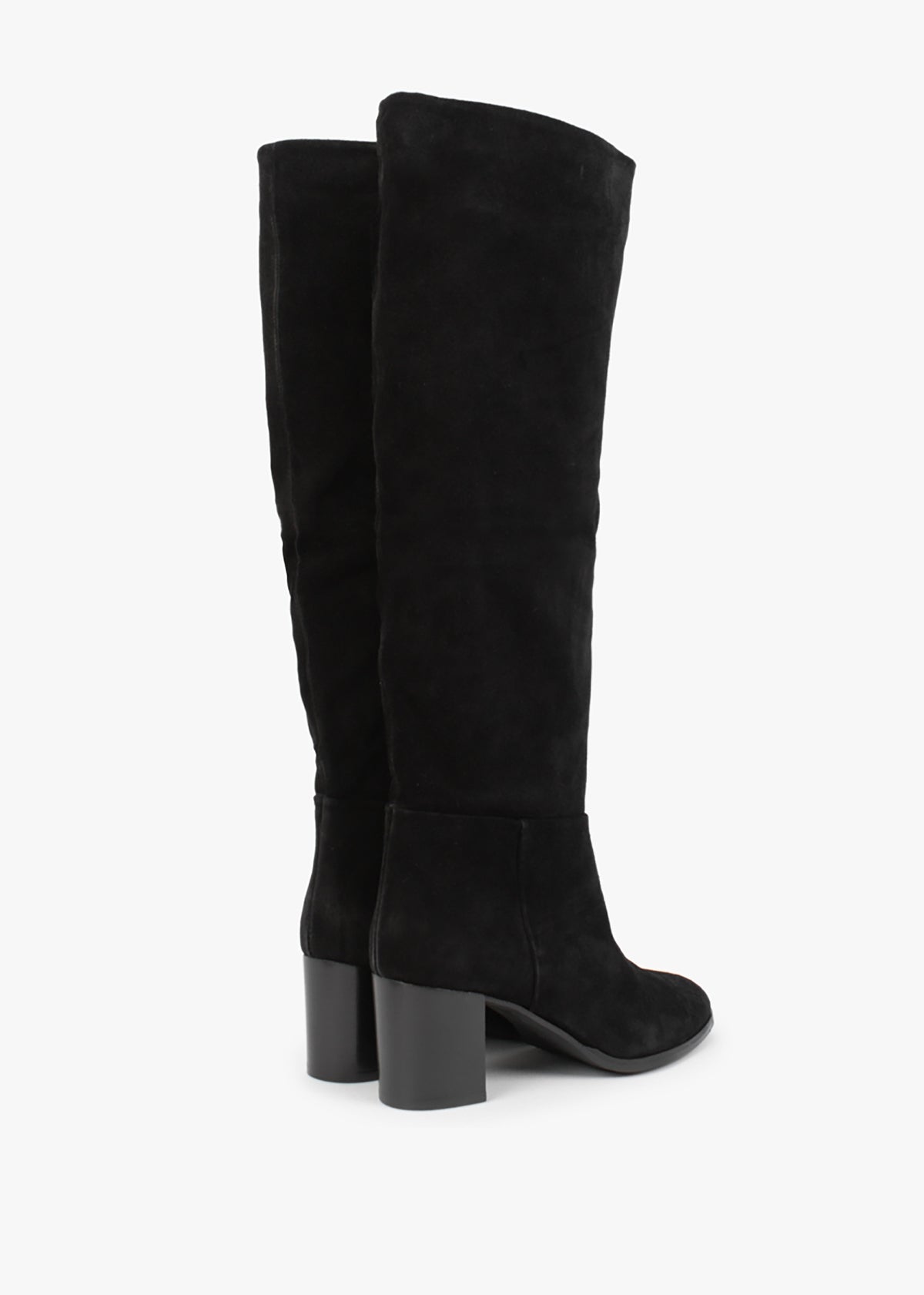 Lowlorna Black Suede Block Heel Knee Boots
