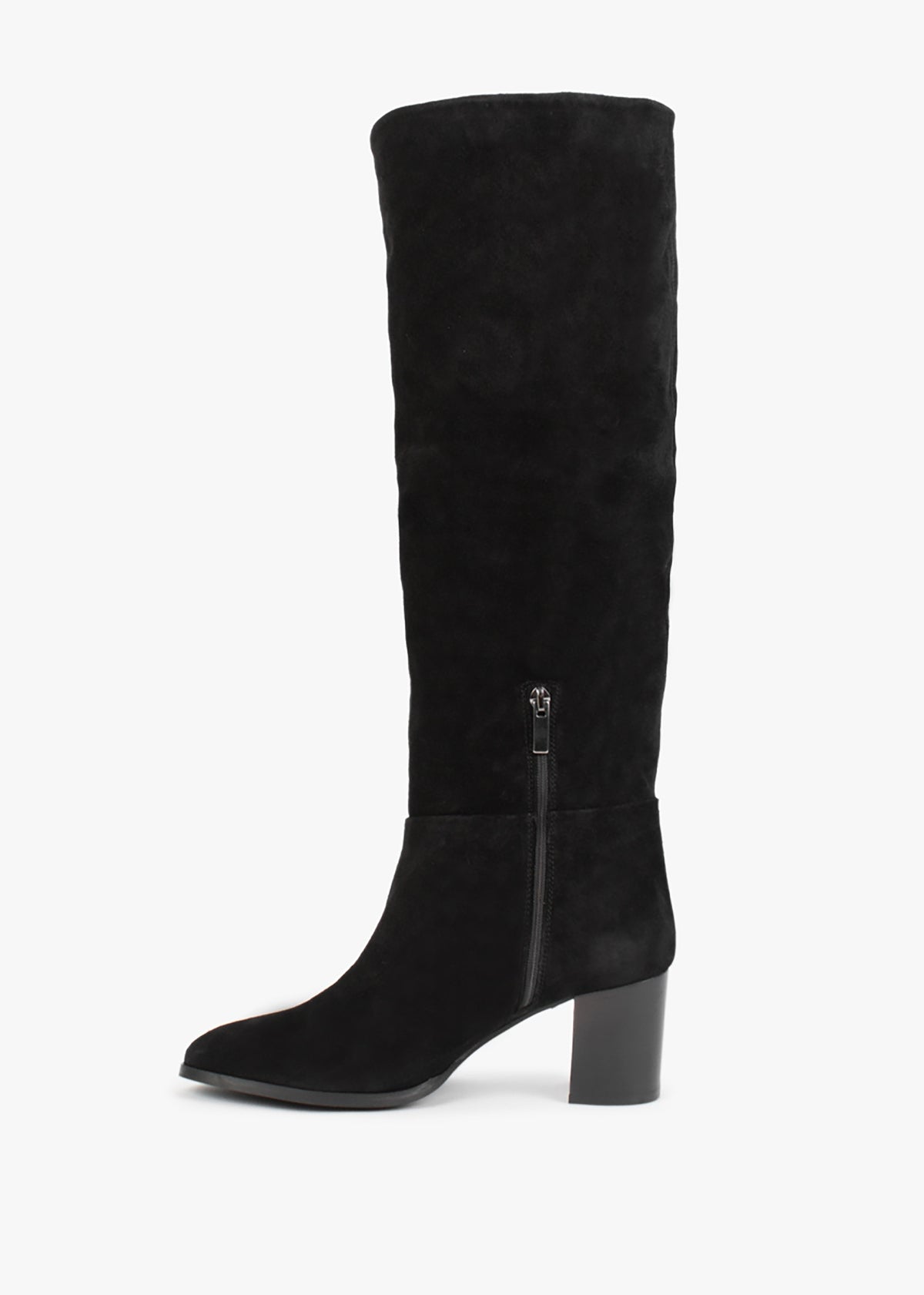 Lowlorna Black Suede Block Heel Knee Boots