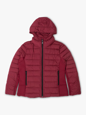 Quilted Red Padded Hooded Jacket