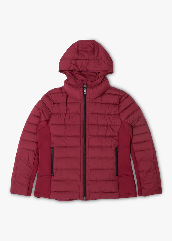 Quilted Red Padded Hooded Jacket