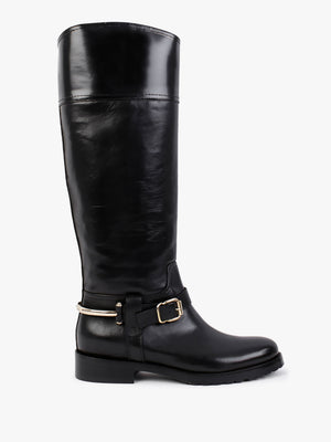 Nospur Black Leather Stirrup Riding Boots