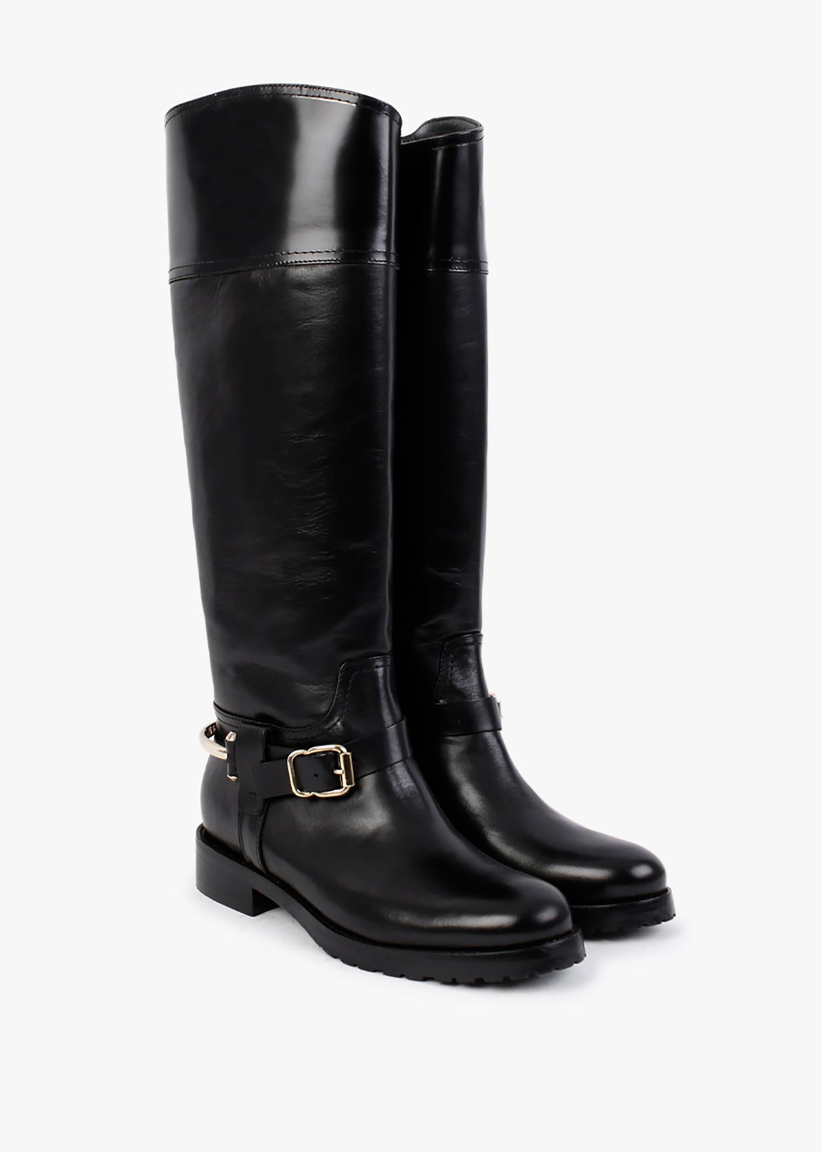 Nospur Black Leather Stirrup Riding Boots