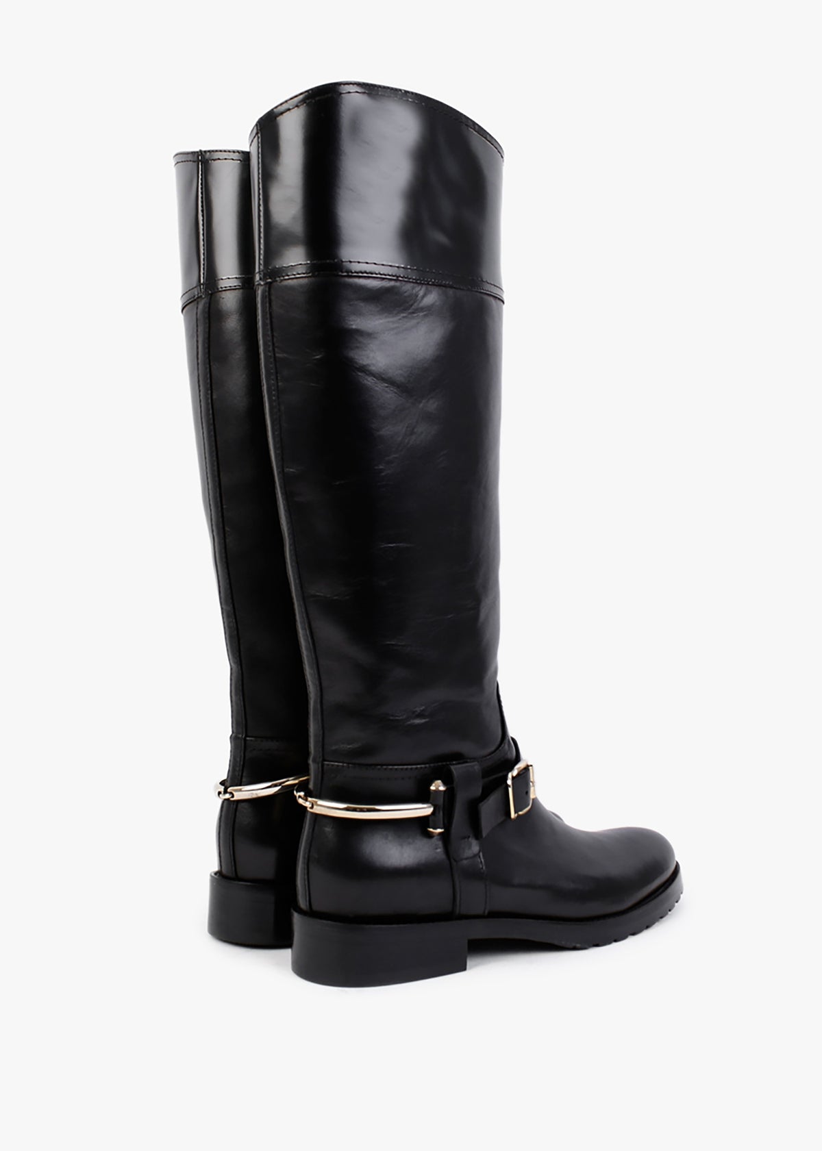 Nospur Black Leather Stirrup Riding Boots