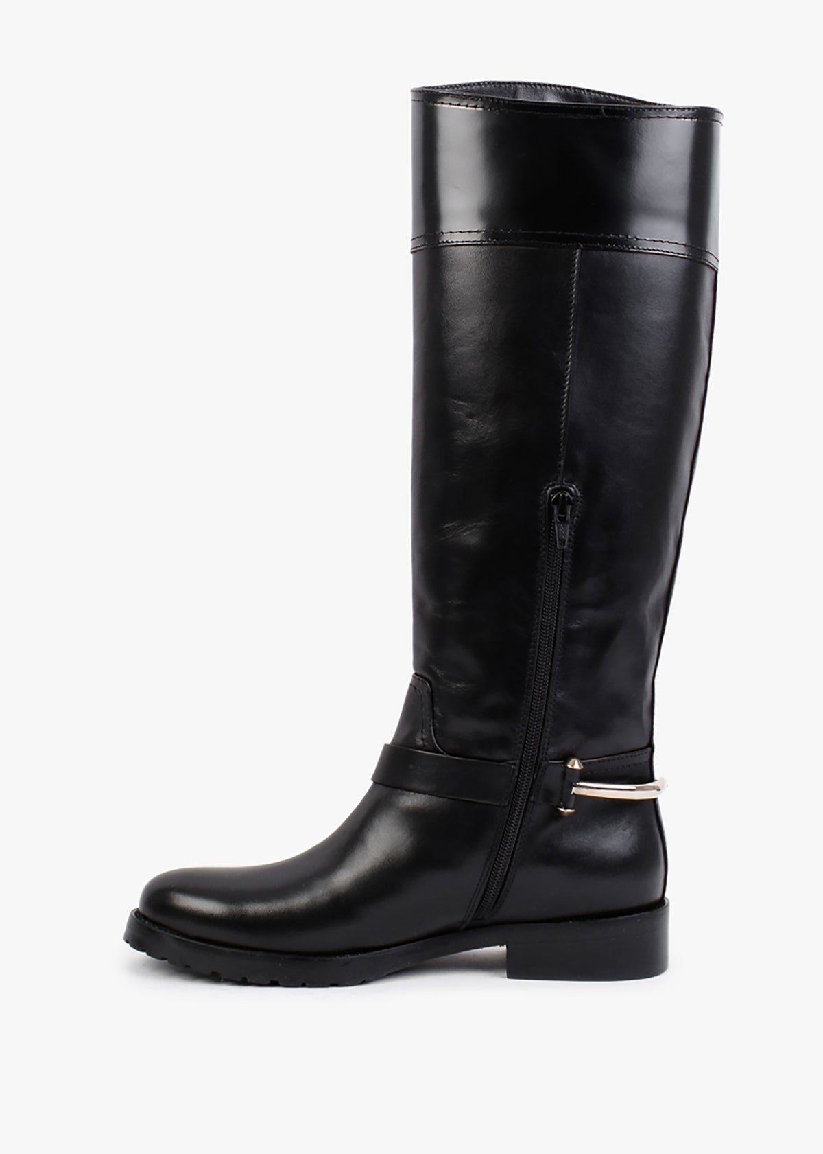 Nospur Black Leather Stirrup Riding Boots