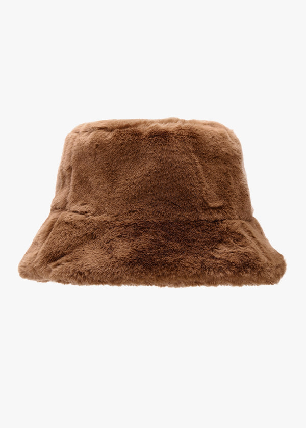 Bobland Tan Faux Fur Bucket Hat