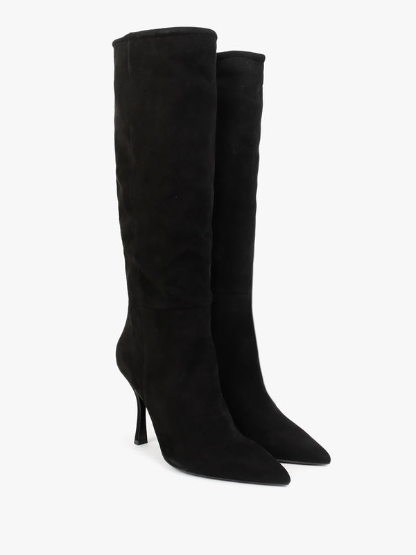 Nulnee Black Suede Knee Boots