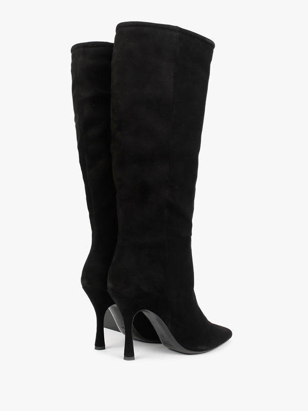 Nulnee Black Suede Knee Boots