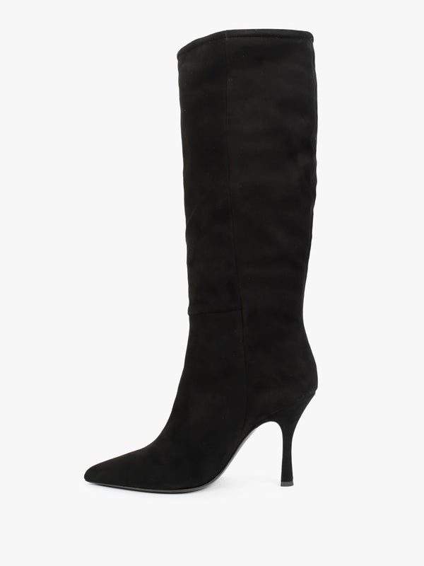 Nulnee Black Suede Knee Boots