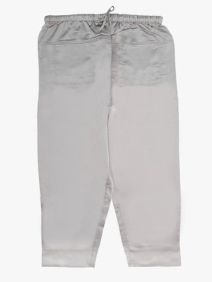Grey Satin Look Fisherman Trousers