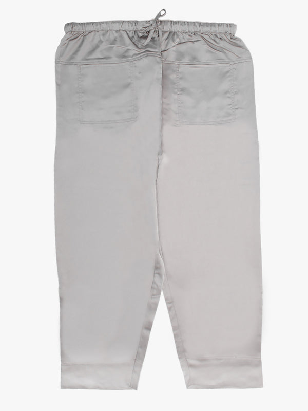 Grey Satin Look Fisherman Trousers