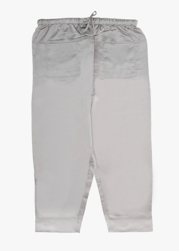 Grey Satin Look Fisherman Trousers