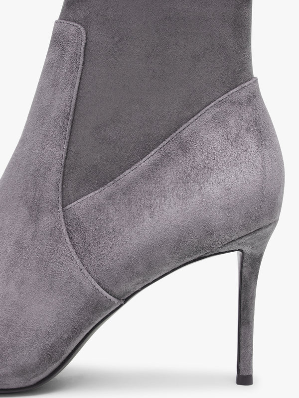 Stret Grey Suede Over The Knee Boots