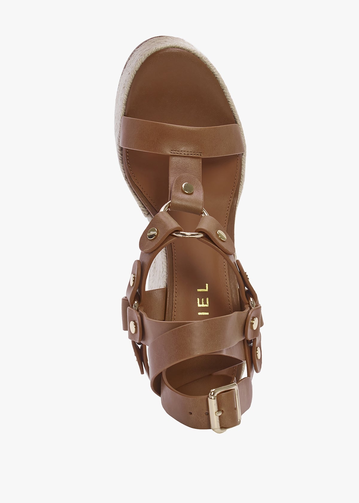 Serenity Tan Leather Ankle Tie Wedge Espadrilles