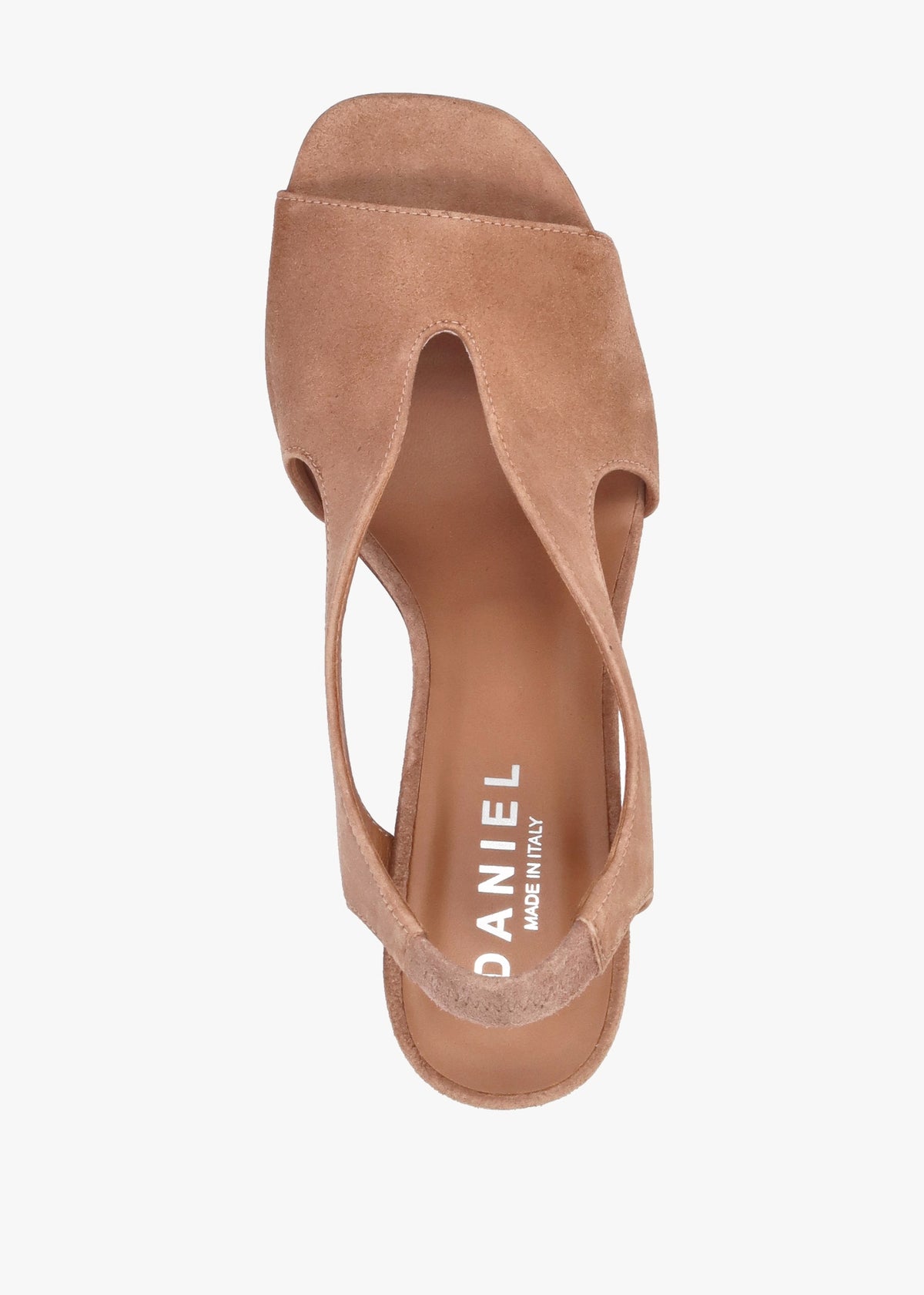 Scoop Tan Suede Cut Away Shaped Heel Sandals