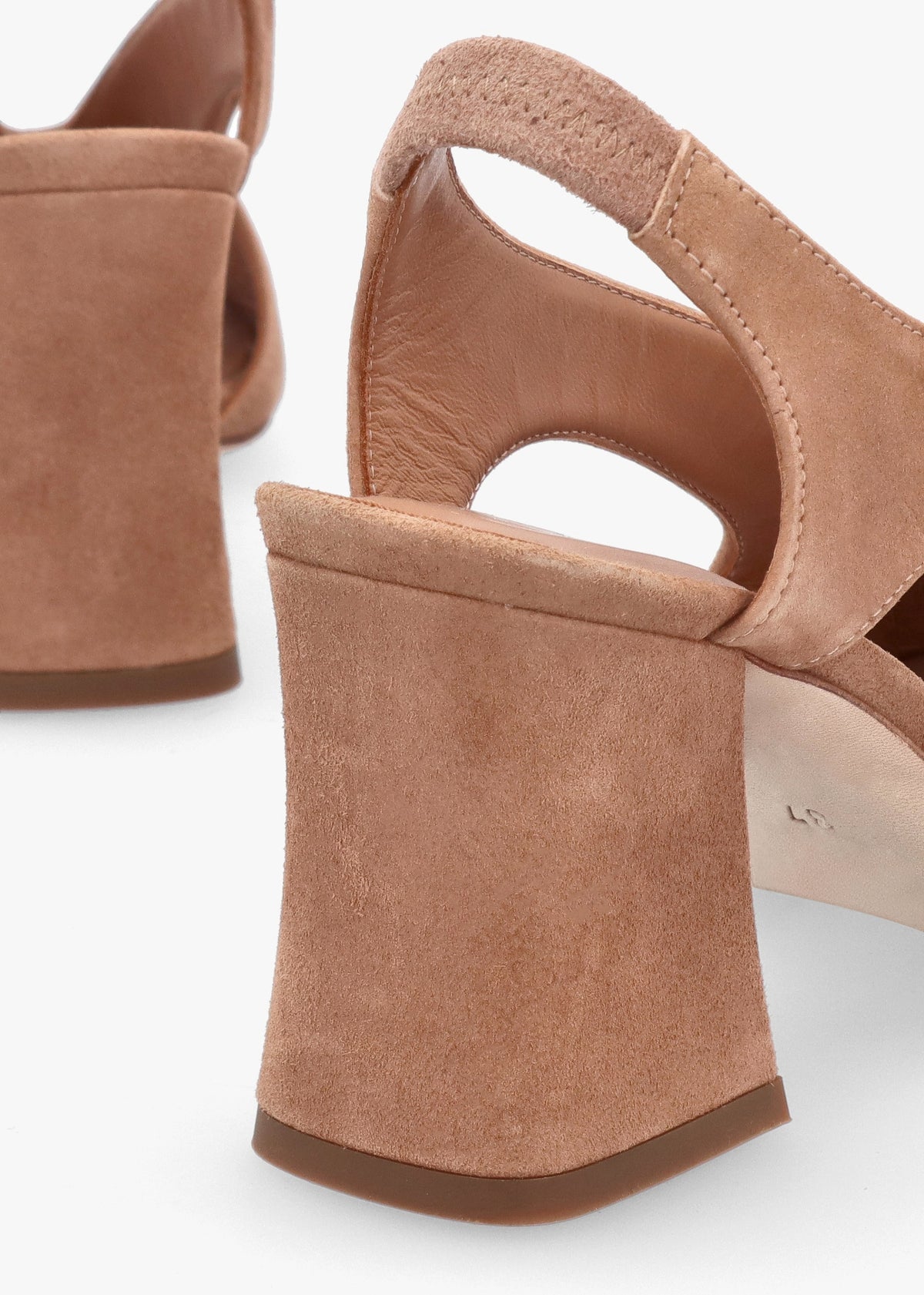 Scoop Tan Suede Cut Away Shaped Heel Sandals
