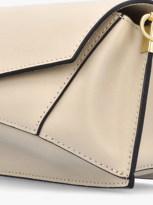 Leonie Cream Leather Cross-Body Bag