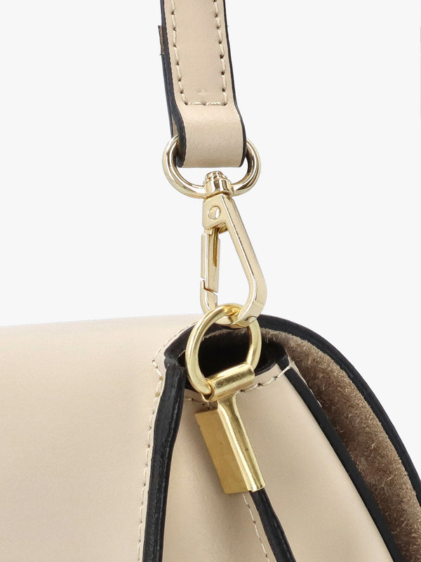 Leonie Cream Leather Cross-Body Bag
