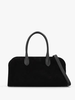 Lilah Black Leather & Suede East West Shoulder Bag