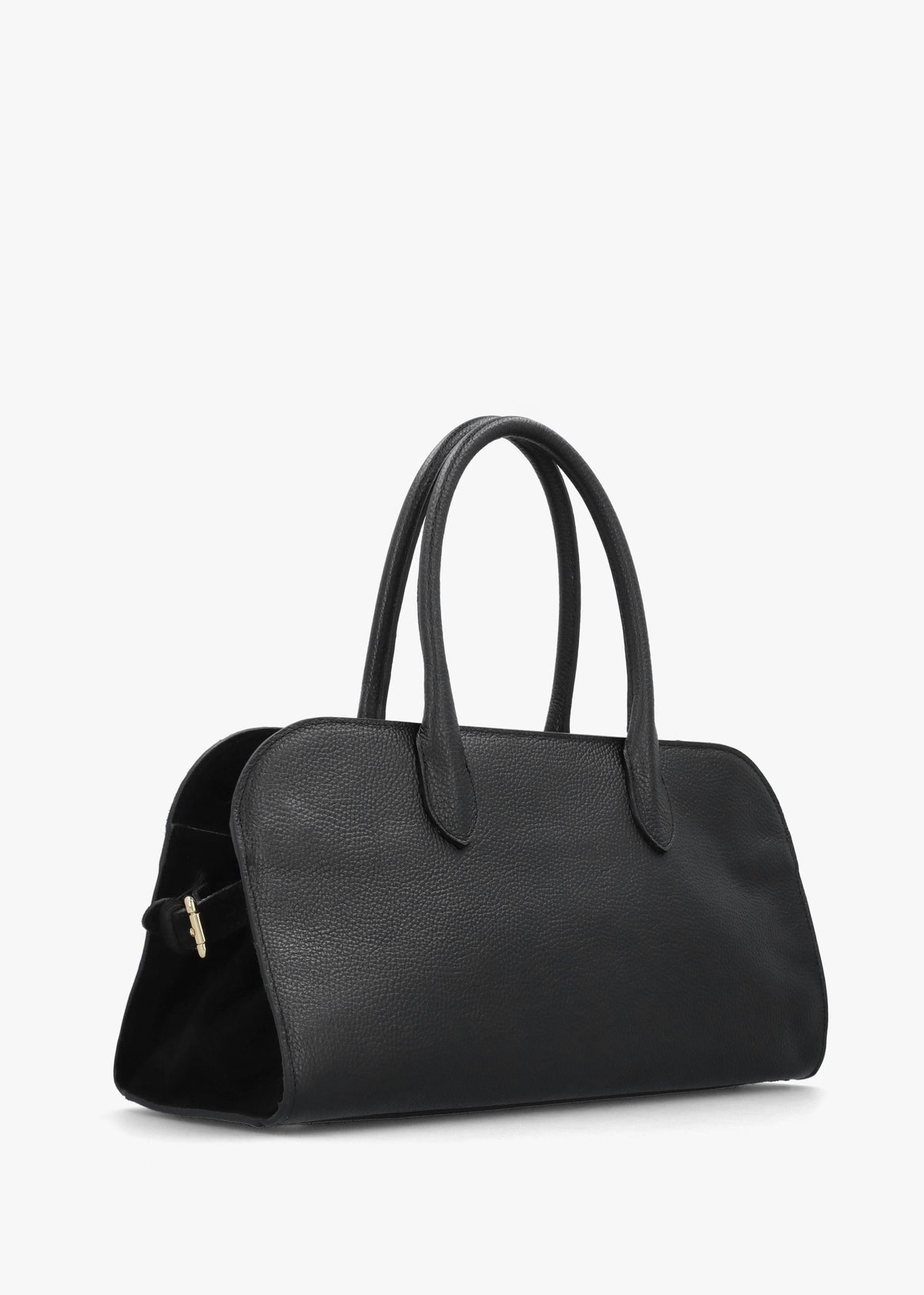 Lilah Black Leather & Suede East West Shoulder Bag